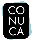 Logo de Conuca con diseño moderno y minimalista en tonos negros y blancos.